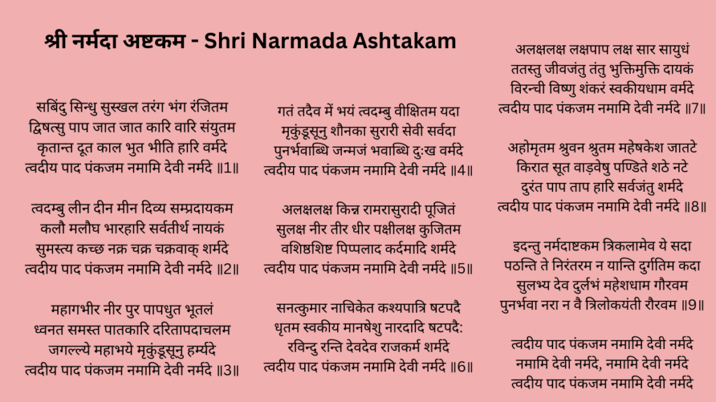 Shri Narmada Ashtakam
