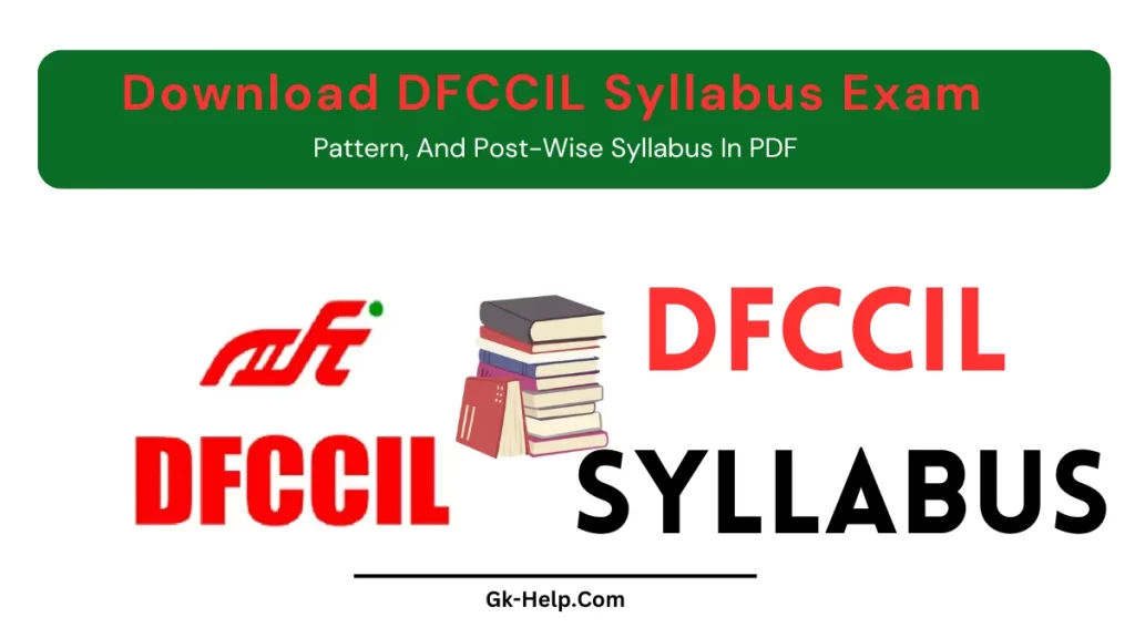 DFCCIL Syllabus