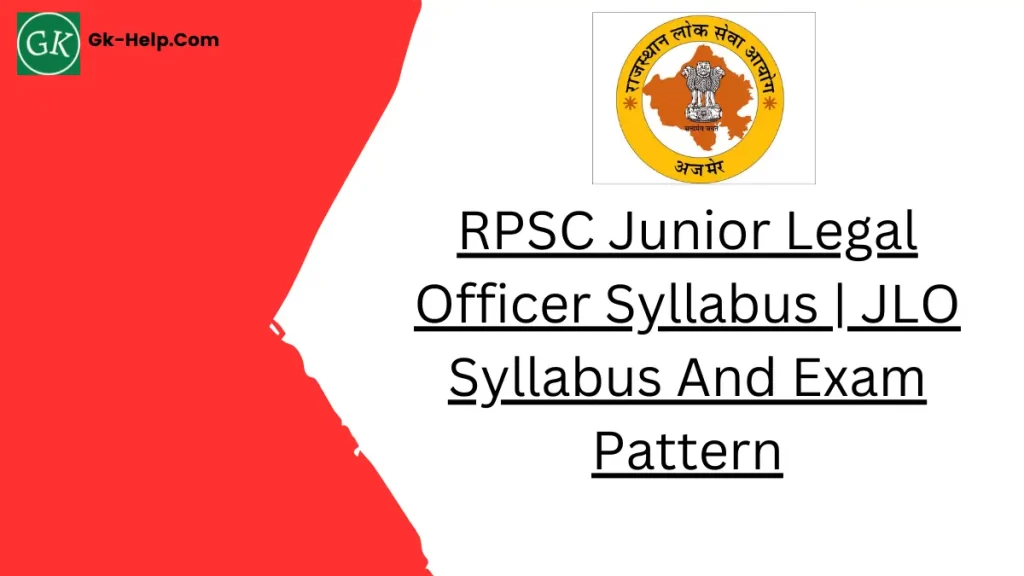 Junior Legal Officer Syllabus 2023